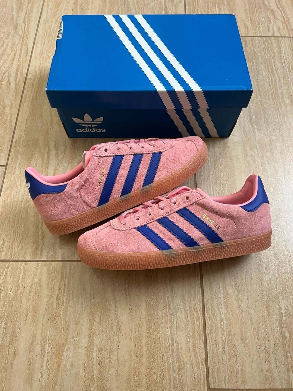 Adidas Gazelle GS Semi Pink Spark Lucid Blue Size 5Y